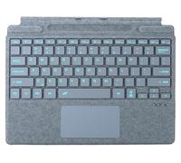 Type Cover pour Microsoft Surface Pro 8 Pro 9 Pro 10/Pro X Pro 11 Génération Clavier sans fil portable fin avec pavé tactile Bleu glacier rétroéclairé