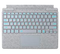 Type Cover pour Microsoft Surface Pro 8 Pro 9 Pro 10/Pro X Pro 11 Génération Clavier sans fil portable fin avec pavé tactile (Gris, rétroéclairé)