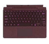 Type Cover pour Microsoft Surface Pro 8 Pro 9 Pro 10/Pro X Pro 11 Génération Clavier sans fil portable fin avec pavé tactile (Bordeaux, rétroéclairé)