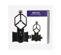 (Type de bouton) Adaptateur de téléphone portable réglable en métal/ABS noir pour microscope, longue-vue,