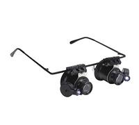 Type de Lunettes Loupe, Monture de Lunettes Ajustable à Double Objectif avec 2 Lumières LED, pour Enquête sur le Terrain, Identification de Bijoux, Travail de Bureau, Impression, Usage Domestique