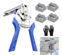 Type M Nail Ring Pliers, Hog Ring Pliers, Ergonomic Grip, Wire Cage Plier with 1200/2400/3200pcs M Clips for Fence Fastening, Upholstery Installation, Animal Cages (A,2400PCS)