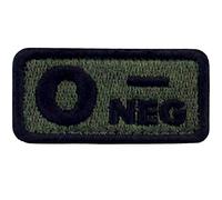 Type O négatif Groupe sanguin tactique Brodé Crochet et boucle d'attache Patch, Olive terne