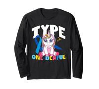 Type One-Derful Unicorn Lover Type 1 Sensibilisation au diabète T1D Manche Longue