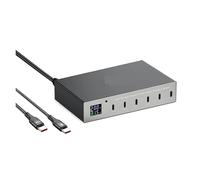 Type Station De Charge Rapide du Palladium 30W Chargeur USB C des Ports 140W 6 avec L'affichage Numérique(with Cable)