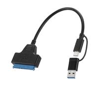 TypeC+USB 3.0 to SATA Hard Drive Adapter Cable Hard Disk Driver Converter for 2.5/3.5 Inch Mobile Hard Drive