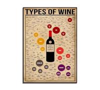 Types D'Affiches De Vin, Affiches De Cartes Des Vins, Vins Célèbres, Cadeaux Pour Les Amateurs De Vin, Décoration De Cuisine, Aide-Mémoire Sur Le Vin, Bar À Saveurs De Vin 60Cmx80Cm Sans Cadre