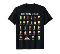 Types de crème glacée Alphabet A-Z Ice Cream Lover T-Shirt