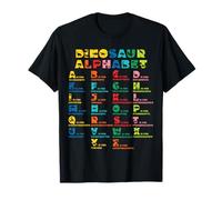 Types de dinosaures Alphabet A-Z ABC Dino Identification enfants T-Shirt