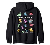 Types de Dinosaures Chibi Kawaii Espèces de Dinosaures pour Enfants Sweat à Capuche