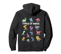 Types de Dinosaures Chibi Kawaii Espèces de Dinosaures pour Enfants Sweat à Capuche