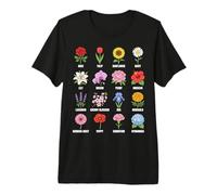 Types de Fleurs Guide botanique Tableau des variétés inférieures T-Shirt Haut de Gamme