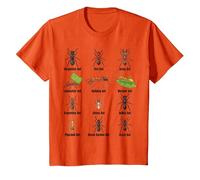 Types de Fourmis, Tableau des espèces de Fourmis, Science des Insectes, entomologie T-Shirt, Enfant, Orange, 6 Ans