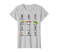 Types de Fourmis, Tableau des espèces de Fourmis, Science des Insectes, entomologie T-Shirt, Femme, Argent, L