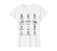 Types de Fourmis, Tableau des espèces de Fourmis, Science des Insectes, entomologie T-Shirt, Femme, Blanc, XXL