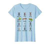 Types de Fourmis, Tableau des espèces de Fourmis, Science des Insectes, entomologie T-Shirt, Femme, Bleu Céleste, S