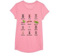 Types de Fourmis, Tableau des espèces de Fourmis, Science des Insectes, entomologie T-Shirt, Fille, Rose, S