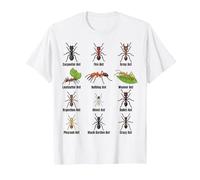 Types de Fourmis, Tableau des espèces de Fourmis, Science des Insectes, entomologie T-Shirt, Homme, Blanc, L