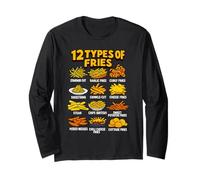 Types de Frites Retro French Fry Food Infographie Manche Longue