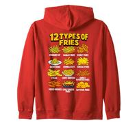 Types de Frites Retro French Fry Food Infographie Sweat à Capuche