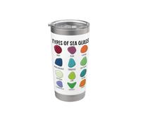 Types de gemmologie en verre de mer Gobelet isotherme en acier inoxydable double paroi