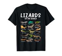 Types de lézards du Monde Reptiles Herpétologie Lézard T-Shirt