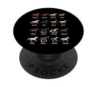 Types de Races de Chevaux - Science équine et biologie Animale PopSockets PopGrip Adhésif
