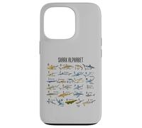 Types de Requins Alphabet A-Z ABC Identification des Requins Coque pour iPhone 13 Pro