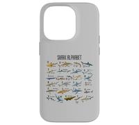 Types de Requins Alphabet A-Z ABC Identification des Requins Coque pour iPhone 14 Pro