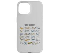Types de Requins Alphabet A-Z ABC Identification des Requins Coque pour iPhone 15