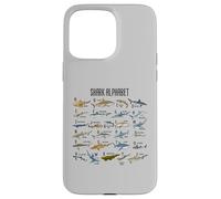 Types de Requins Alphabet A-Z ABC Identification des Requins Coque pour iPhone 15 Pro Max