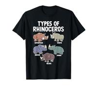 Types de Rhinocéros Sumatra Blanc Indien Javan Noir T-Shirt