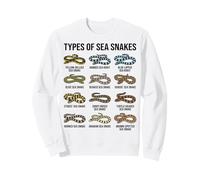 Types de Serpents de mer Tableau des espèces de Serpents de mer Reptiles Marins Sweatshirt