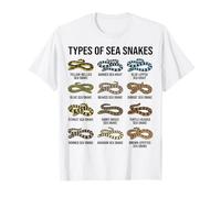 Types de Serpents de mer Tableau des espèces de Serpents de mer Reptiles Marins T-Shirt