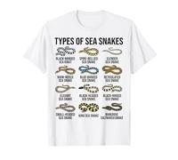 Types de Serpents de mer Tableau des espèces de Serpents de mer Reptiles Marins T-Shirt