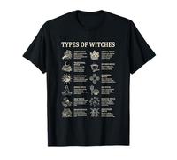 Types de sorcières Vintage Chart Wicca Pagan Magic T-Shirt