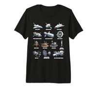 Types de vaisseaux spatiaux Exploration Spatiale Astronomie Science T-Shirt Haut de Gamme