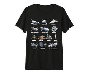 Types de vaisseaux spatiaux Exploration Spatiale Astronomie Science T-Shirt Haut de Gamme