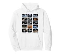 Types de vaisseaux spatiaux Graphique d'exploration Spatiale Astronomie Sweat à Capuche
