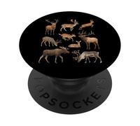 Types d'espèces de Cerfs Sciences de la Faune Garçons Filles Enfants PopSockets PopGrip Adhésif