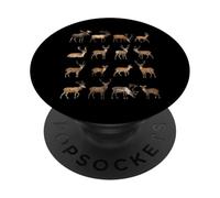 Types d'espèces de Cerfs Sciences de la Faune Garçons Filles Enfants PopSockets PopGrip Adhésif