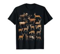 Types d'espèces de Cerfs Sciences de la Faune Garçons Filles Enfants T-Shirt