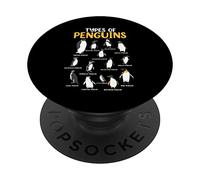 Types of Penguins Birds Lover Cute Penguin PopSockets PopGrip Interchangeable