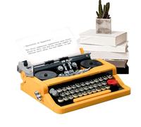 Typewriter Building Blocks - Retro Style Creative Model Kit | ABS Construction Set For Display Desk Decor Educational Toy For Kids Adults Vintage Gift Imaginative Play Set