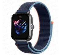 Typi-20mm 22mm Bracelet De Montre Pour Amazfit Gtr 4/2/3/Mini/Gts 2/3/Pro/4/U/Stratos Bracelet De Sport En Nylon Pulseira Correa Amazfit Bip SangleDark Navy Blue 6120mm