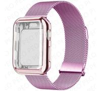 Typi-Boucle Milanaise Et Étui Pour Apple Watch,Bracelet Magnétique En Métal,Iwatch Series 9,8,7,6,5,4,3,Se Strap,45mm,44mm,38mm-42mm,41mm,40mmLight Purple 3838mm Series 3 2 1