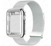 Typi-Boucle Milanaise Et Étui Pour Apple Watch,Bracelet Magnétique En Métal,Iwatch Series 9,8,7,6,5,4,3,Se Strap,45mm,44mm,38mm-42mm,41mm,40mmLight Gray 2338mm Series 3 2 1