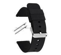 Typi-Bracelet De Montre En Silicone 14/16/18/19/20/22/24mm Bracelets De Montre En Caoutchouc Souple À Dégagement Rapide Pour Samsung Galaxy Pour Garmin Pour Montre HuaweiBlack-Silver12mm