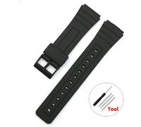 TYPI-Bracelet en caoutchouc de Silicone pour Casio W800H A158/168 AE1200/1300 F91W F84,12/14/16/18/20/22mm,accessoires pour hommes et femmesBlack-black12mm