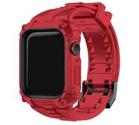 Typi-Silicone Pour Apple Watch Band + Étui 40/41/44/45/49mm Bracelet Pour Apple Watch Ultra 2 Série 9 8 7 6 Se Pare-Chocs Protecteur D'écranRed40mm